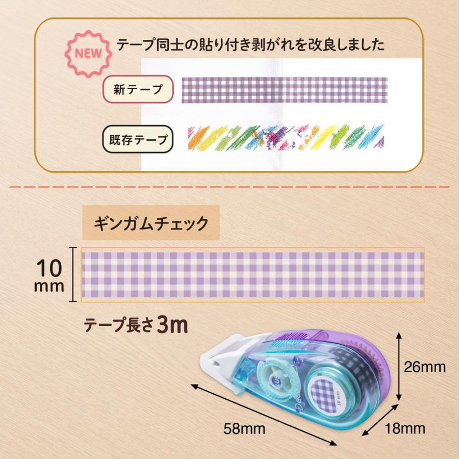 プラス PLUS デコレーションテープ デコラッシュ 太幅タイプ ギンガムチェック DC-080-1 | PLUS | 03