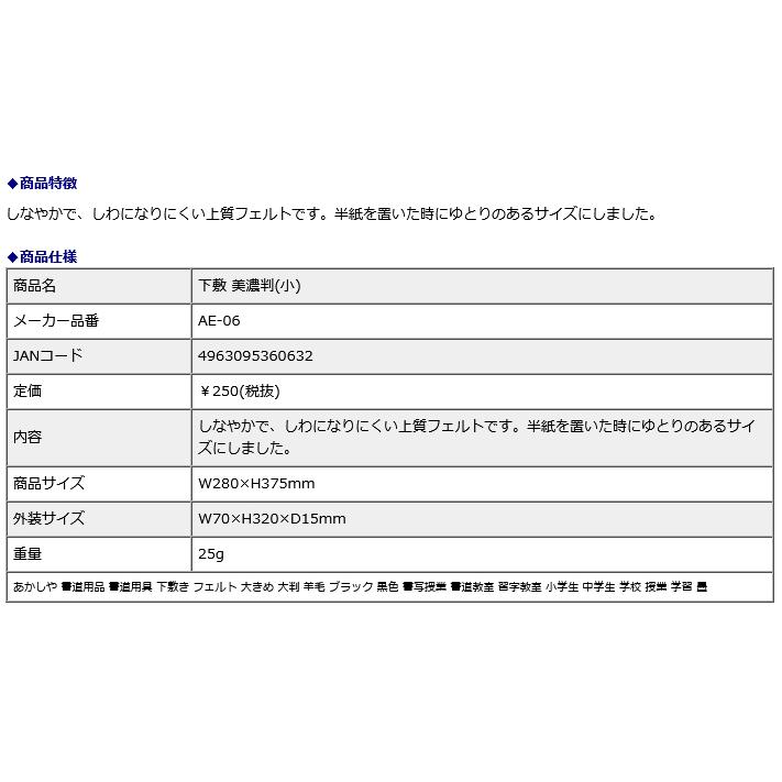 下敷 美濃判(小) AE-06 | あかしや（文具） | 02