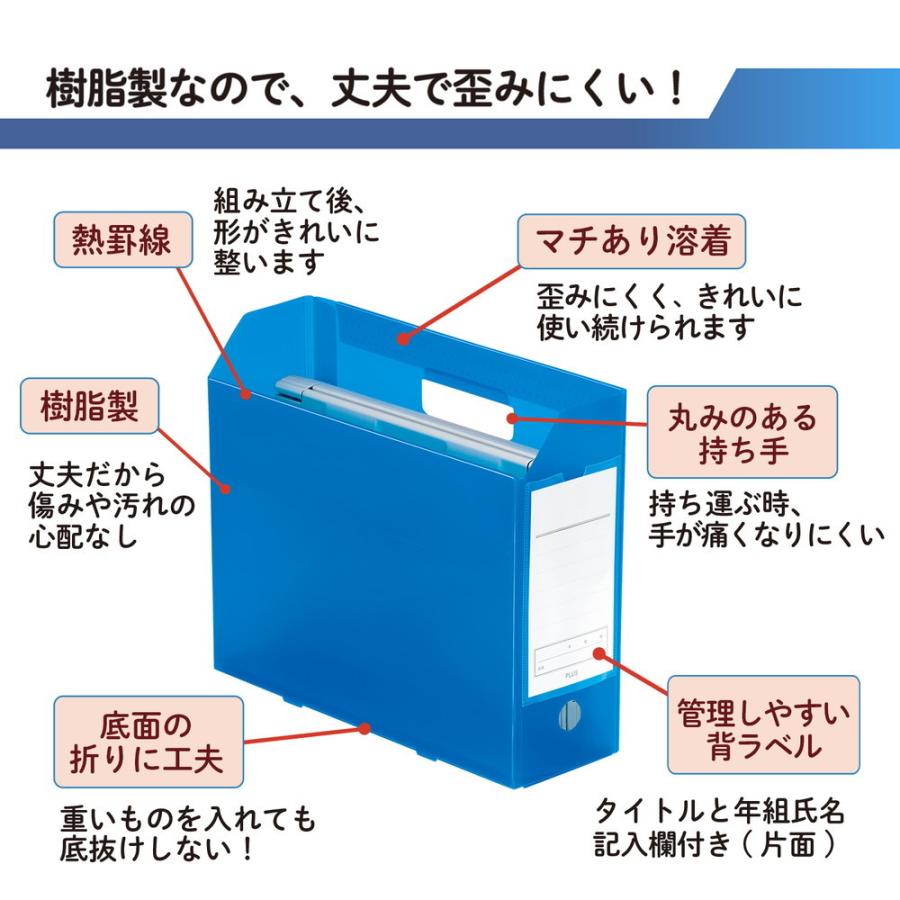 プラス PLUS 年組氏名スクール PPボックスファイル A4-E ネイビー FL-199SF 79-891 | PLUS | 02