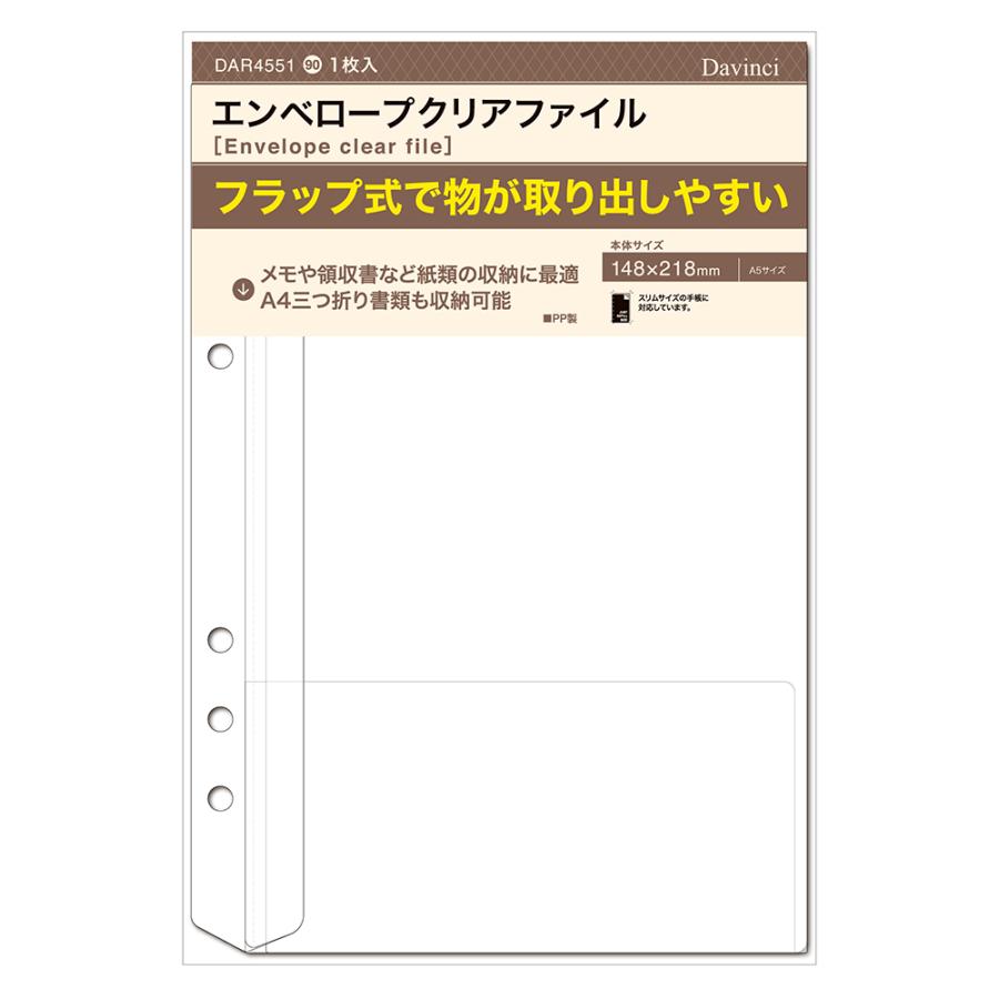 レイメイ藤井 raymay ダ・ヴィンチ リフィル A5サイズ エンベロープクリアファイル DAR4551 | レイメイ藤井