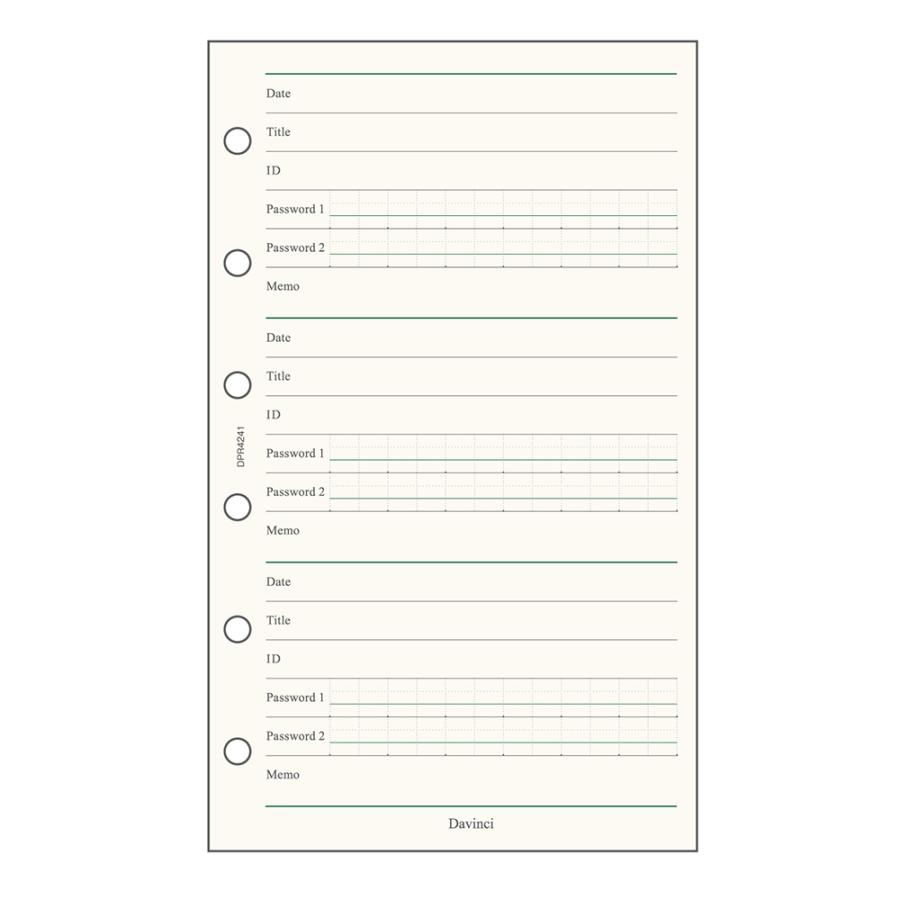 レイメイ藤井 raymay ダ・ヴィンチ リフィル ポケットサイズ ID&パスワード DPR4241 | レイメイ藤井 | 01