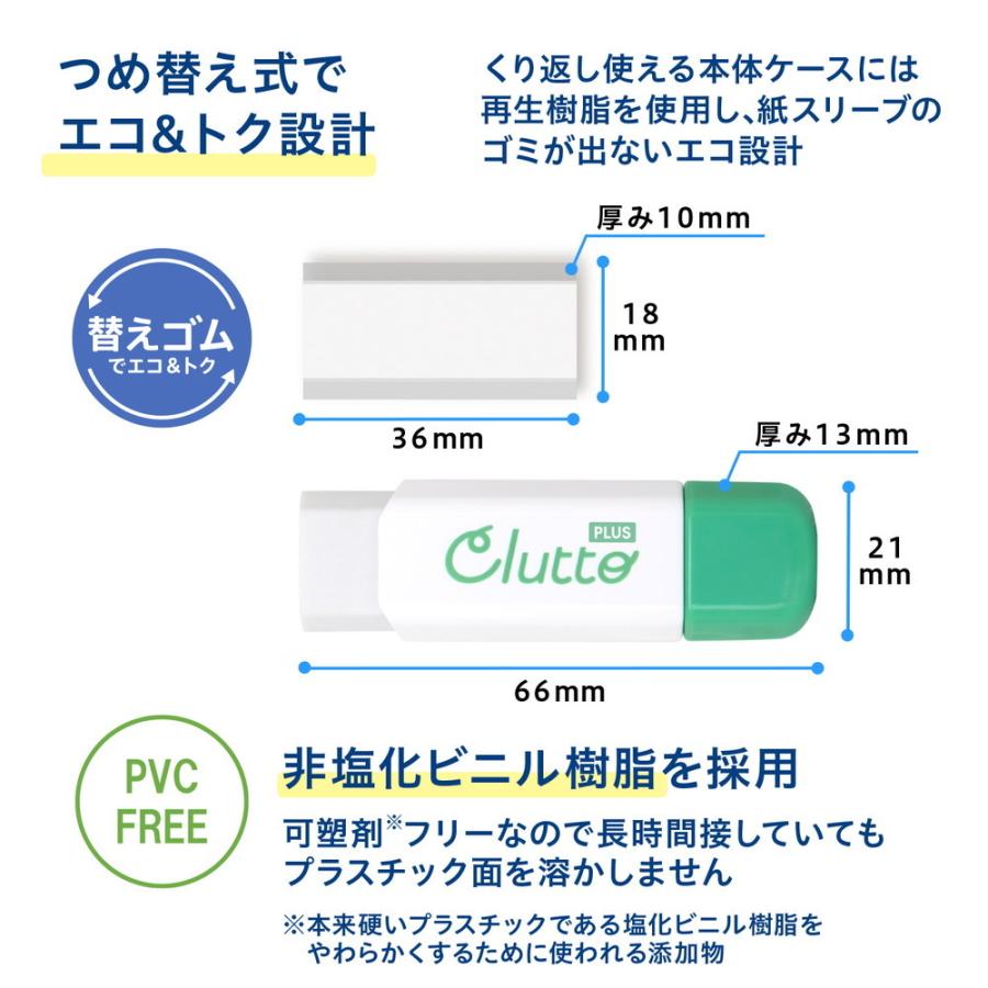 プラス  PLUS  ケース消しゴム くるっと Clutto グリーン ER-0111  36-878 | PLUS | 06