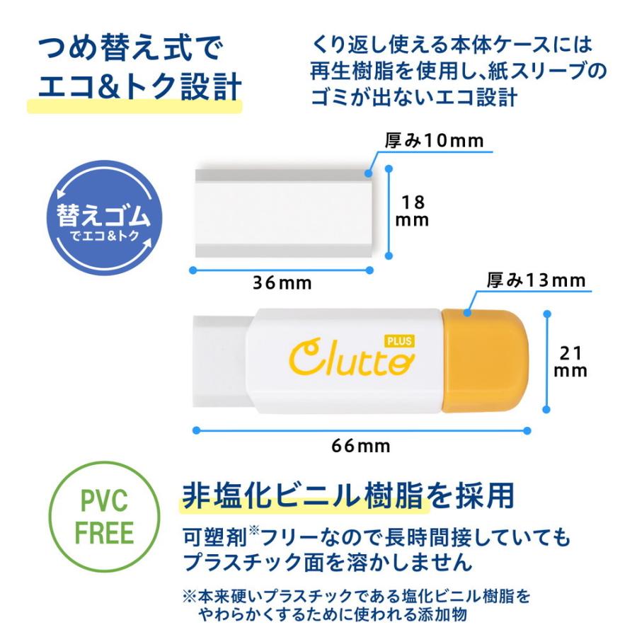 プラス  PLUS  ケース消しゴム くるっと Clutto イエロー ER-0111  36-881 | PLUS | 06