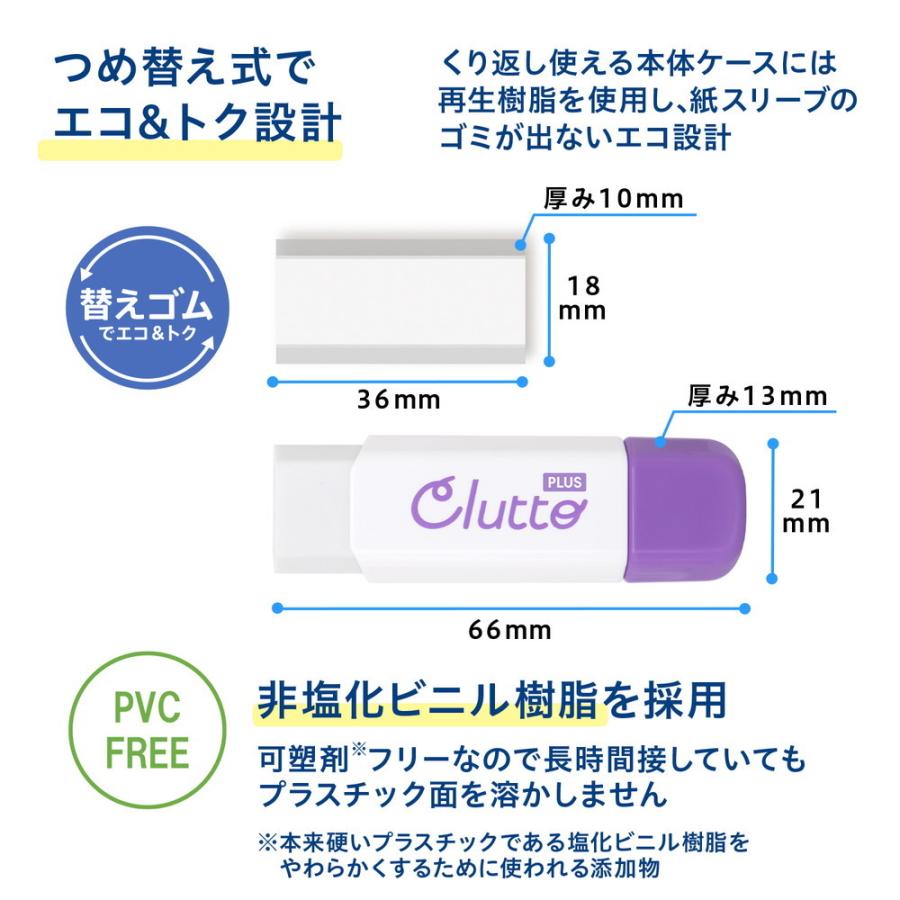 プラス  PLUS  ケース消しゴム くるっと Clutto パープル ER-0111  36-882 | PLUS | 06