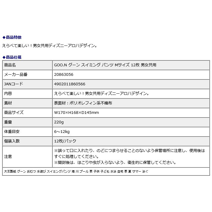 大王製紙 GOO.N グーン スイミング パンツ Mサイズ 12枚 男女共用 20863056 | GOO.N | 06
