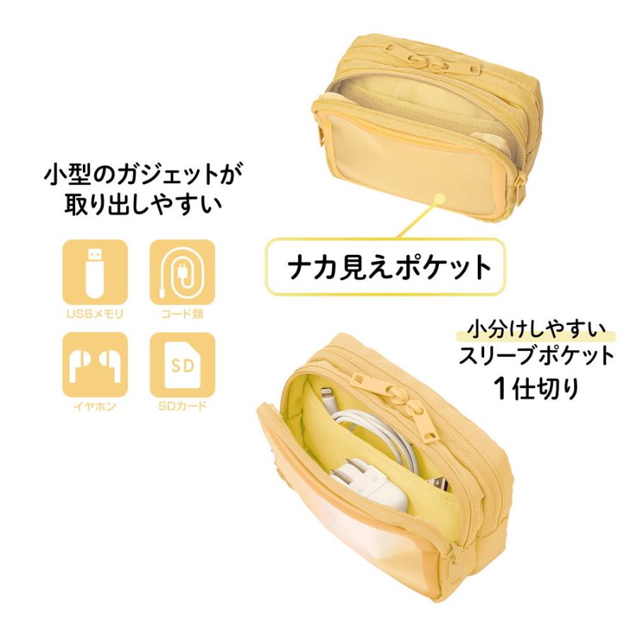 プラス PLUS ナカ見え　ガジェットポーチＳ　イエロー | PLUS | 03
