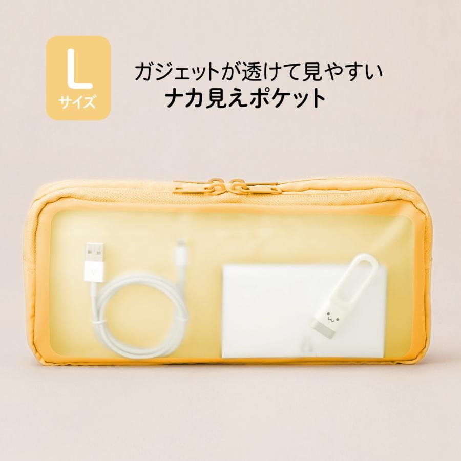 プラス PLUS ナカ見え　ガジェットポーチＬ　イエロー | PLUS | 02