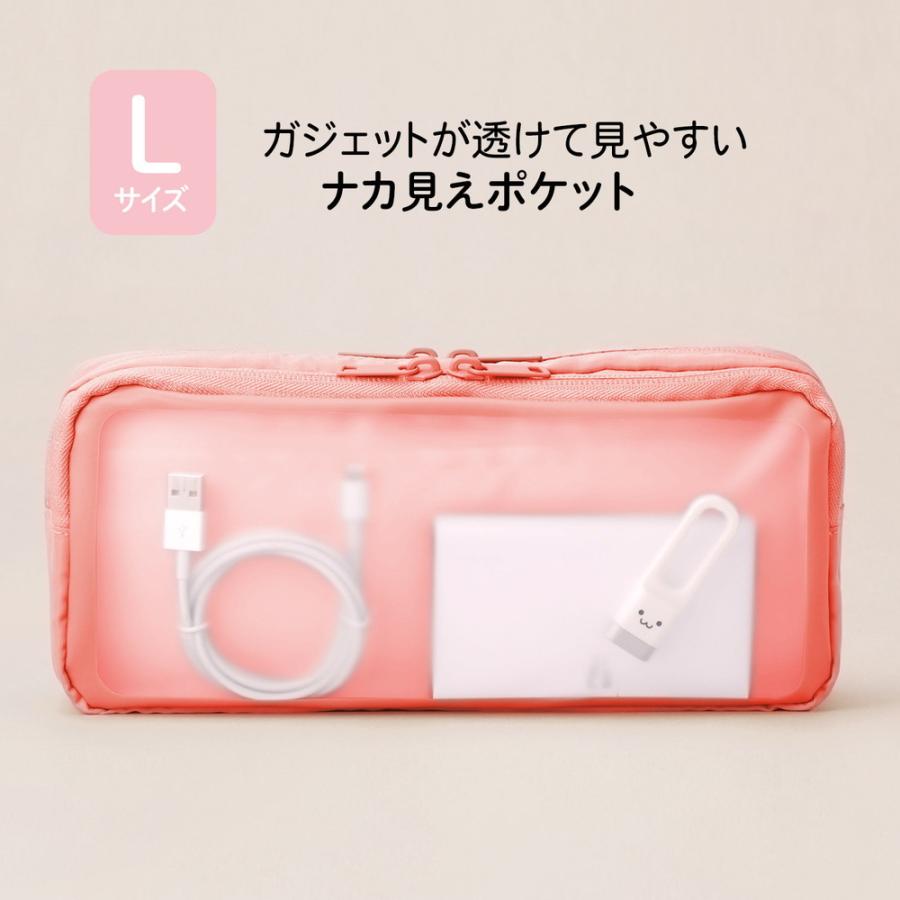 プラス PLUS ナカ見え　ガジェットポーチＬ　ピンク | PLUS | 02