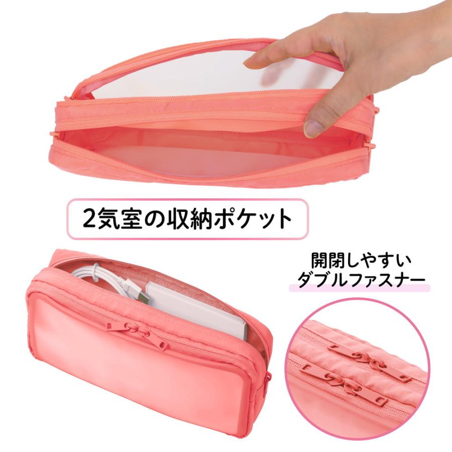 プラス PLUS ナカ見え　ガジェットポーチＬ　ピンク | PLUS | 04
