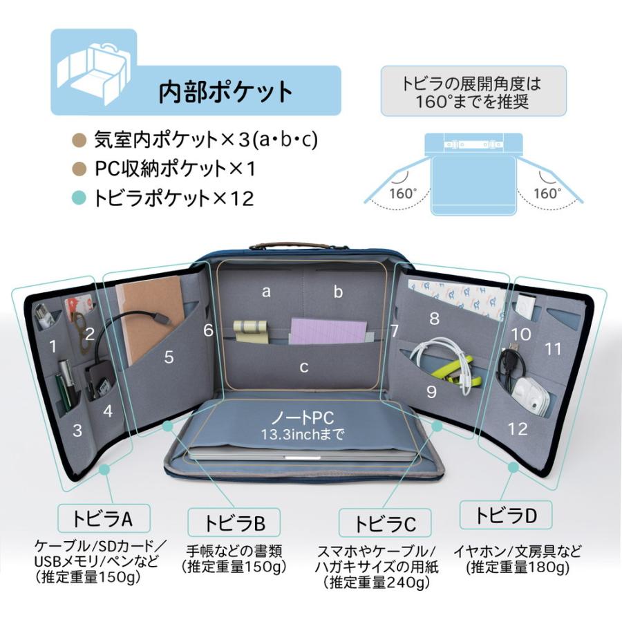 プラス PLUS トビラ式収納　PCバッグ　スモークブルー | PLUS | 04