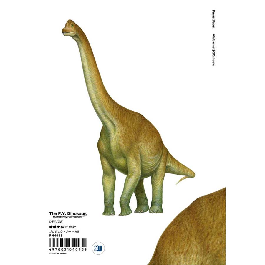 オキナ okina プロジェクトノート A5 ダイナソー 5mm方眼 ブラキオサウルス 5冊セット PN4043 | OKINA | 01
