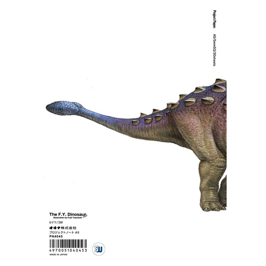 オキナ okina プロジェクトノート A5 ダイナソー 5mm方眼 アンキロサウルス 5冊セット PN4045 | OKINA | 01