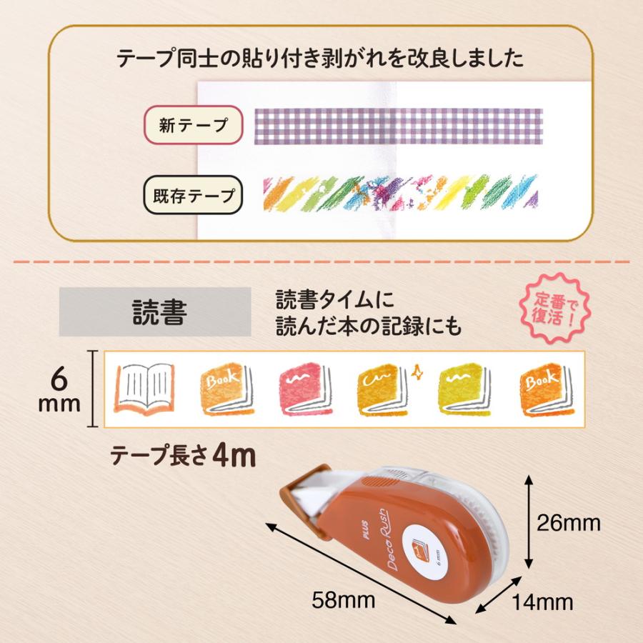 プラス PLUS デコレーションテープ デコラッシュ 6mm 読書 DC-060-15 | PLUS | 03