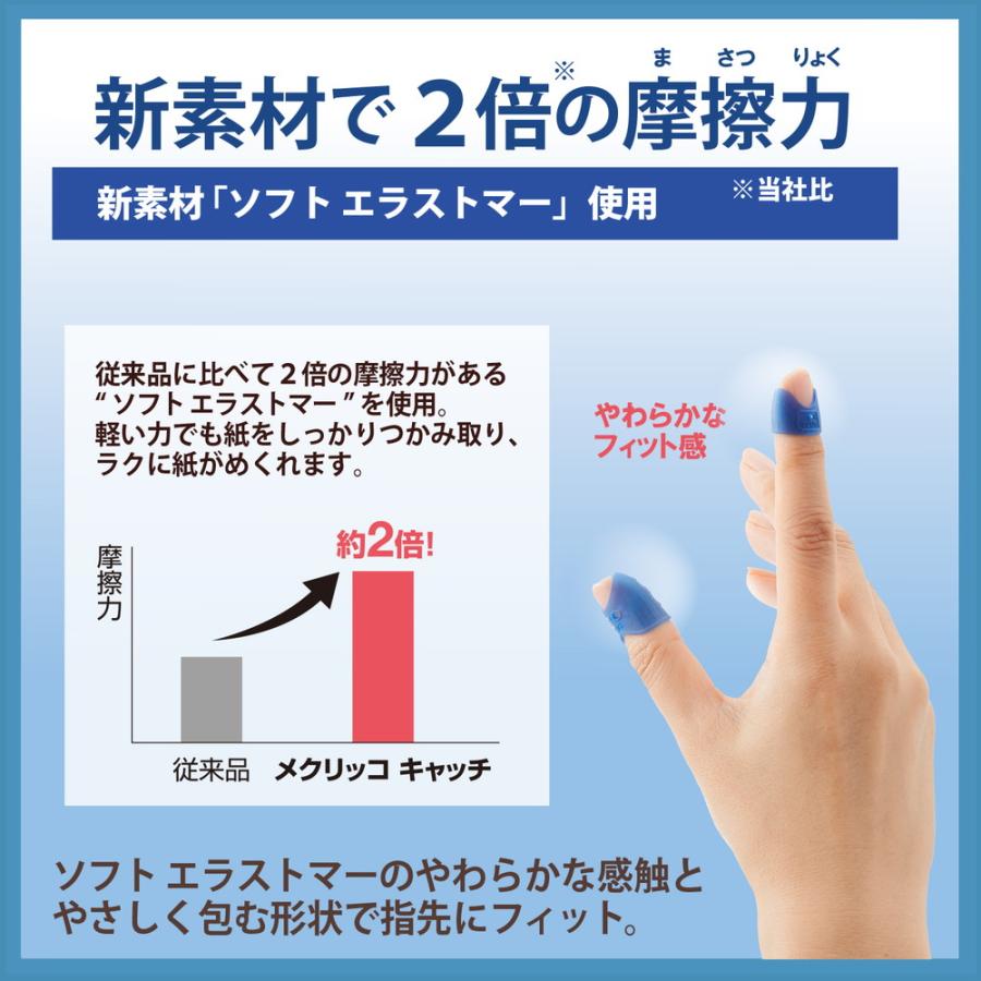 プラス PLUS 紙めくり 指サック メクリッコキャッチL タイプミックス ネイビーブルー KM-303CAR | PLUS | 02