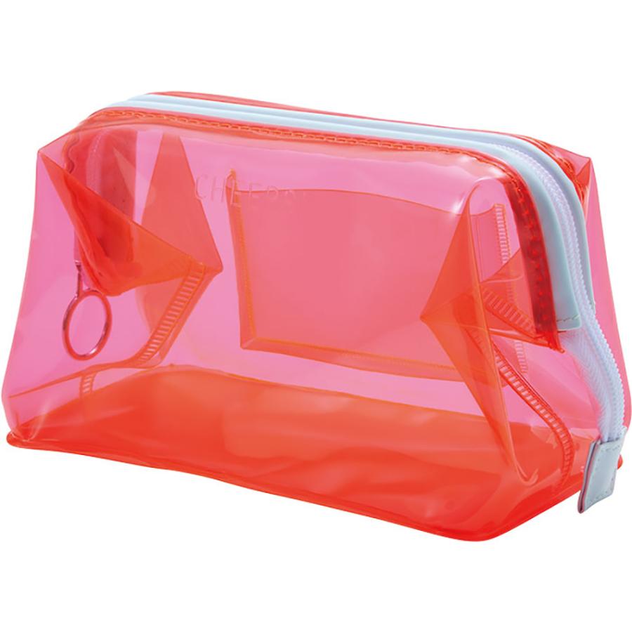 キングジム＜KING JIM＞ チアーズ ワイヤーポーチ アカ CH5540Tアカ ポーチ 収納ポーチ クリア文具 クリアカラーネオンカラーチアーズ | KING JIM