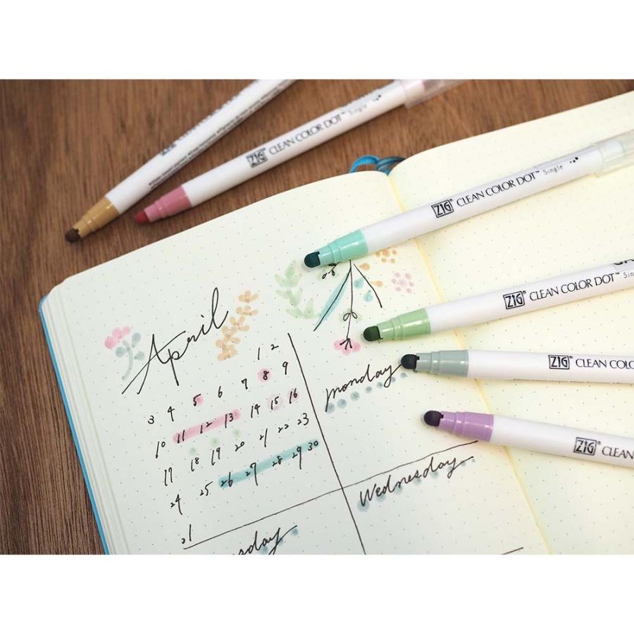 ZIG クリーンカラードット シングル マイルドスモーキーセット | 呉竹 | 02