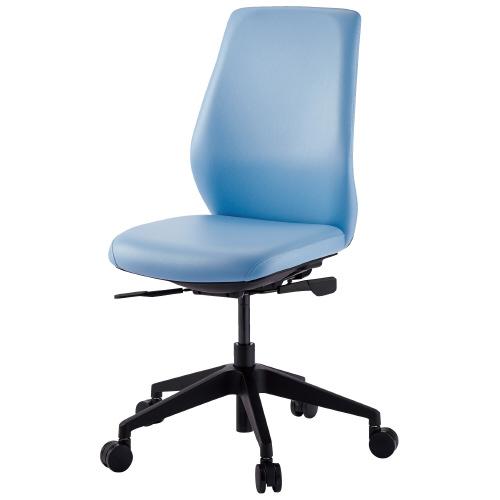 CMC(中央可鍛工業) 事務イス NC-200V ライトブルー レザー張り 128126 | ブランド登録なし