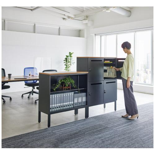 プラス Jeオープン保管庫 JE-70E TBK D450 128213 | PLUS | 01