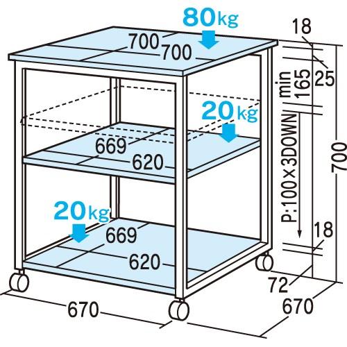 サンワサプライ プリンタラック LPS-T104N2 グレー 128343 | SANWA SUPPLY | 01