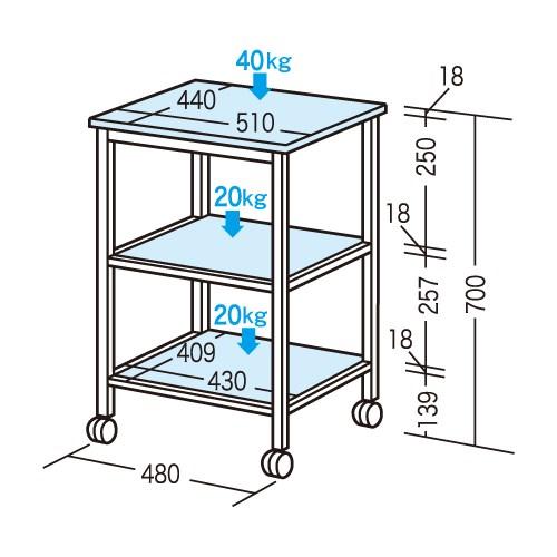 サンワサプライ プリンタラック SPS-27TN 128345 | SANWA SUPPLY | 01
