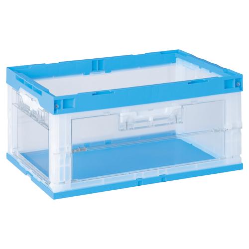 岐阜プラスチック工業 オリタタミコンテナ CB-75 2面扉 青 322688 | ブランド登録なし