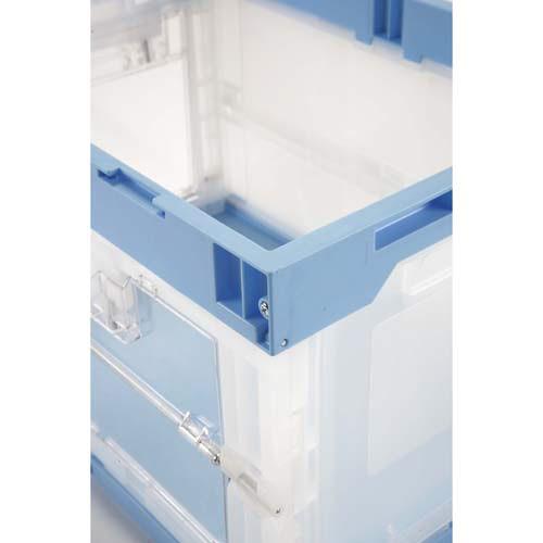 岐阜プラスチック工業 オリタタミコンテナ CB-75 2面扉 青 322688 | ブランド登録なし | 01