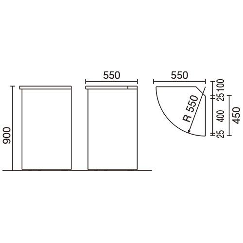 ジョインテックス ハイコーナーカウンター CS-99HR WH 331981 | ブランド登録なし | 03