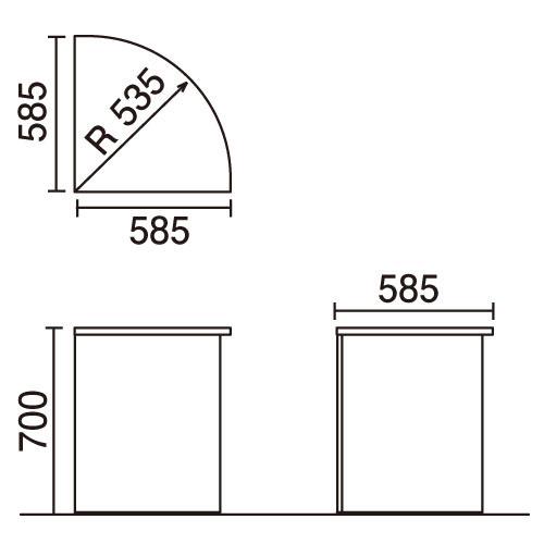プラス ローコーナーカウンター BF-L-90 W4/W4 346636 | PLUS | 01