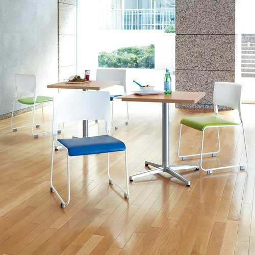 CMC(中央可鍛工業) 会議イス MO-17W GR ホワイト/グリーン 707043 | ブランド登録なし | 01