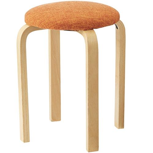 スマイル 丸イス 745536 オレンジ 木製 727321 | ブランド登録なし