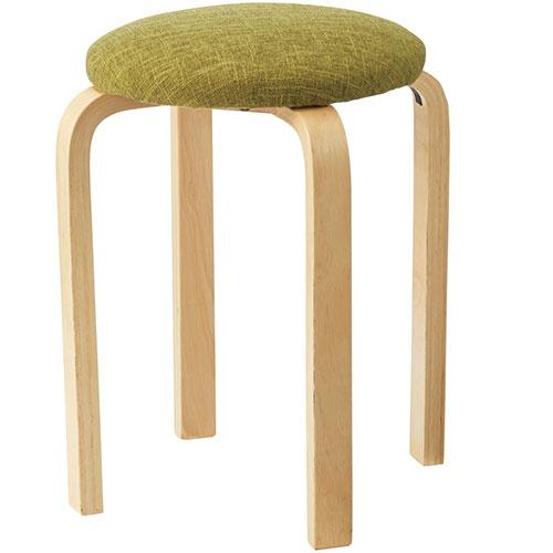 スマイル 丸イス 745537 グリーン 木製 727322 | ブランド登録なし