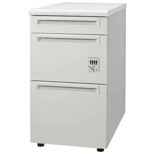 プラス 脇机3段ダイヤル錠UJ-047D-D3D WS/W4引出D 740031 | PLUS