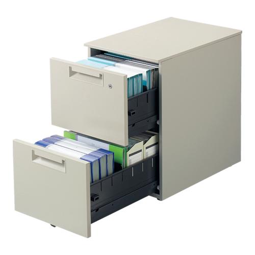 プラス キャビネット2段 JS-046SC-A2 LGY エルグレー 740140 | PLUS | 01