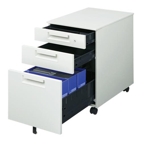 プラス キャビネット3段 JS-046SC-B3 W4 ホワイト 740141 | PLUS | 01