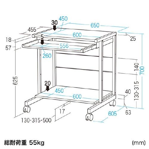 サンワサプライ パソコンラック RAC-EC75 ライトグレー 742497 | SANWA SUPPLY | 03