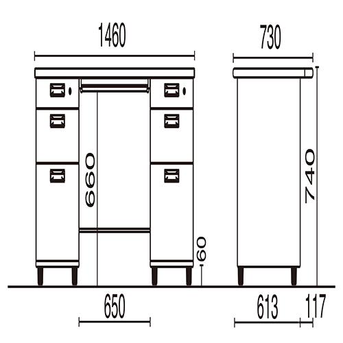 ジョインテックス 両袖机 JN2-211-AWH 767840 | ブランド登録なし | 03
