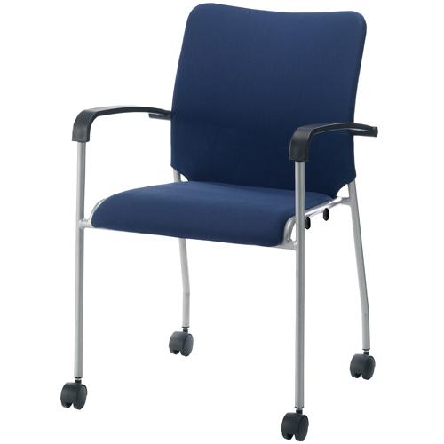 ジョインテックス 会議イス GK-A30R NV ネイビー 肘付キャスタ付 846206 | ブランド登録なし