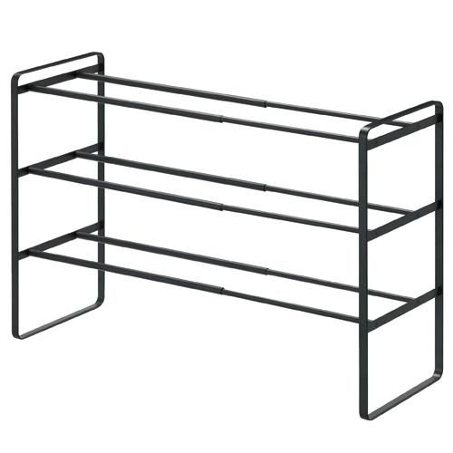 山崎実業 伸縮シューズラック 07556 3段 ブラック 851338 | 山崎産業 | 01