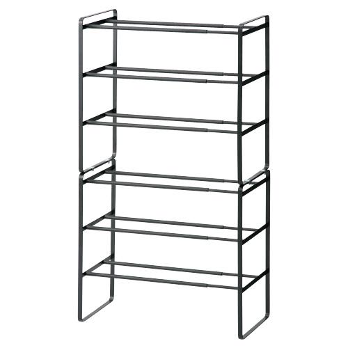 山崎実業 伸縮シューズラック 07556 3段 ブラック 851338 | 山崎産業 | 02