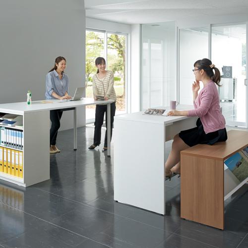 プラス b-Foret 収納庫付ハイテーブル BF-H189E W4 868727 | PLUS | 03