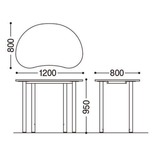アールエフヤマカワ ビーンズハイテーブル RFHMT-BN1280WJ 869317 | アール・エフ・ヤマカワ | 03