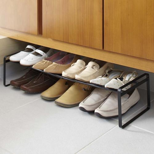 山崎実業 伸縮シューズラック 07210 1段 ブラック 869328 | 山崎産業 | 02