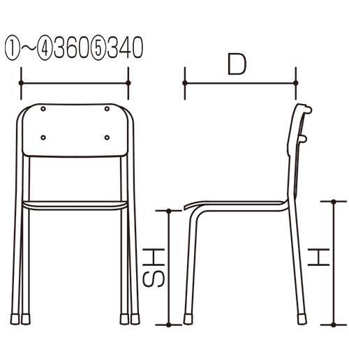 プラス 学生イス PSS-NSE06 固定式 6号 888985 | PLUS | 01