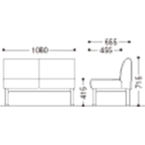 ジョインテックス 応接チェア D40LV-SF BR ブラック 2人掛け 889230 | ブランド登録なし | 01