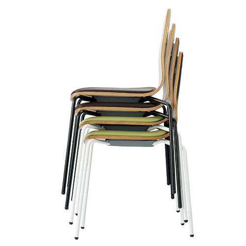 CMC(中央可鍛工業) 会議イス KU-31 W/GR（ウェンゲ/グリーン） 889238 | ブランド登録なし | 03