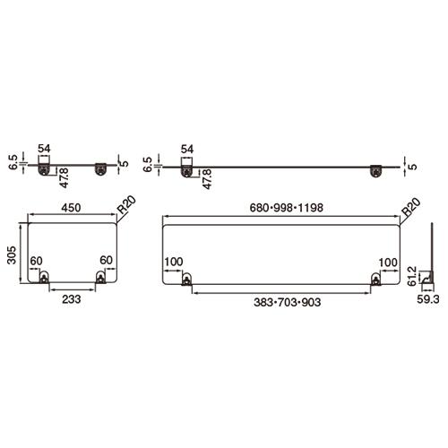 林製作所 吸盤脚式デスクトップパネル YSP-004 W450 889284 | ブランド登録なし | 01