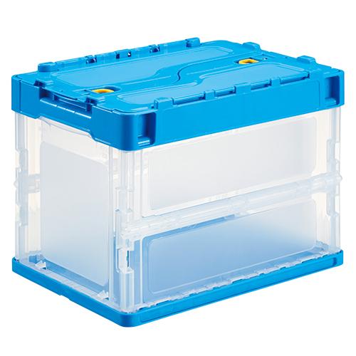 三甲 オリコン ペタンコ C-20B 蓋付 透明ブルー 889523 | 三甲