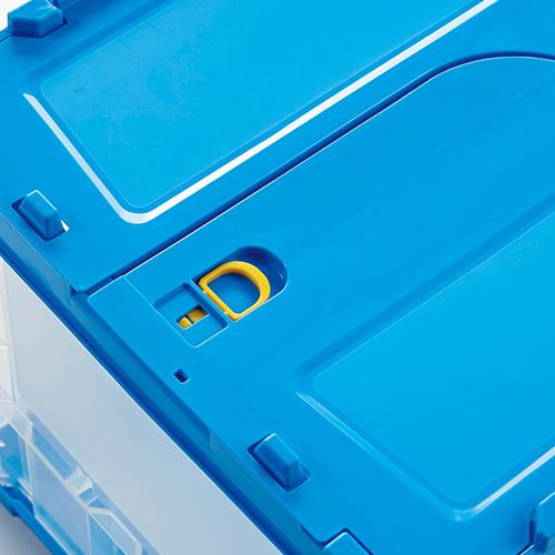 三甲 オリコン ペタンコ C-20B 蓋付 透明ブルー 889523 | 三甲 | 01