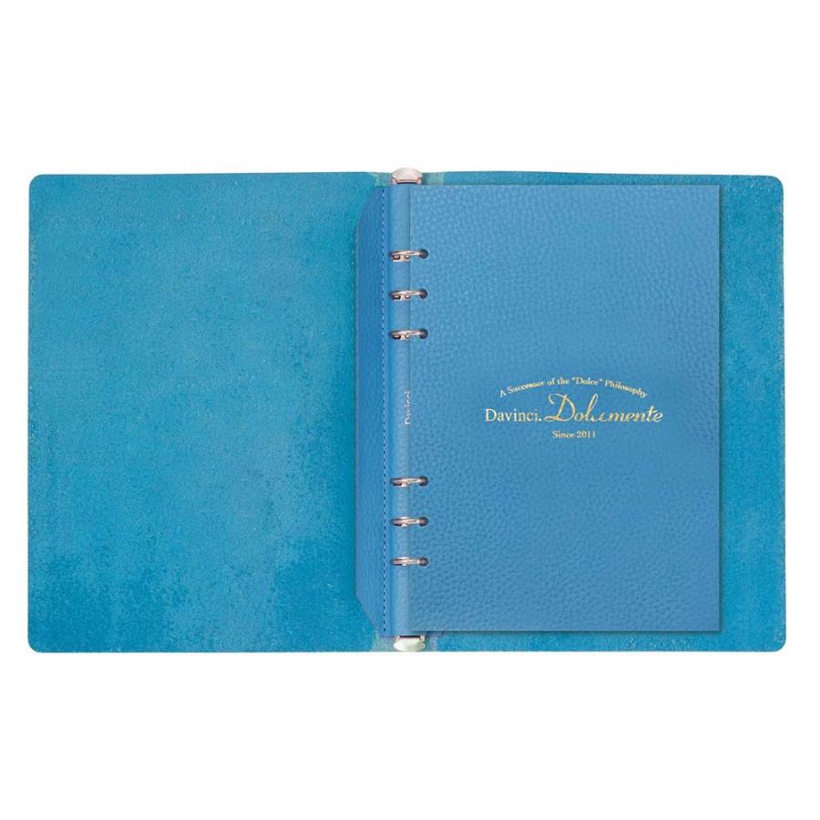 【ラッピング無料】【名入れ可能】レイメイ藤井 Raymay システム手帳 ダ・ヴィンチ ドルチェメンテ ES A5サイズ ブルー DSA1092A | ダ・ヴィンチ | 01
