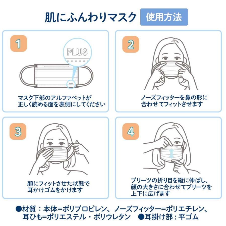 プラス PLUS マスク 肌にふんわりマスク (JIS規格 医療用マスク クラスIII適合) 50枚入り ふつうサイズ 個包装タイプ 98661 地震 災害 防災 | PLUS | 06